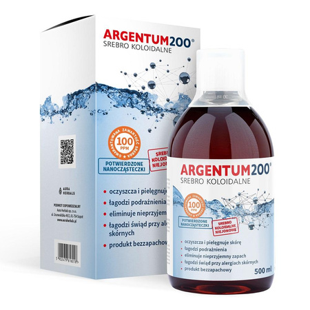 Argentum200 Srebro Koloidalne 100ppm tonik 500ml