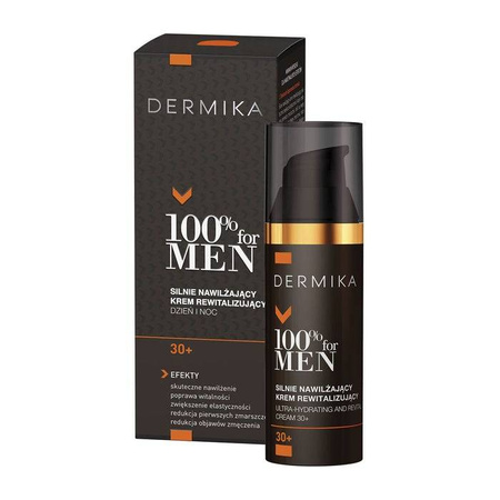 Dermika - 100% for Men Krem 30+ silnie nawilżający i rewitalizujący na dzień i noc 50ml