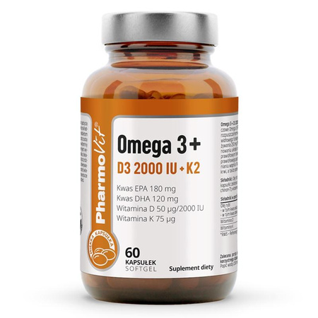 Omega 3 + D3 2000 IU + K2 suplement diety 60 kapsułek