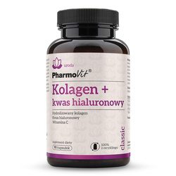 Pharmovit Kolagen + kwas hialuronowy suplement diety 90 kapsułek