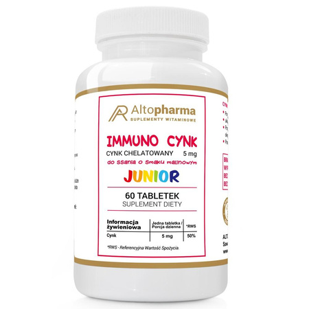 AltoPharma Immuno Cynk Junior suplement diety 60 tabletek