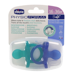 PhysioForma Soft smoczek silikonowy uspokajający 16-36m Niebieski 2szt.