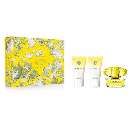 Versace Yellow Diamond zestaw woda toaletowa spray 50ml + żel pod prysznic 50ml + balsam do ciała 50ml