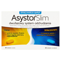 Asystor Slim Dwufazowy system odchudzania suplement diety 60 tabletek