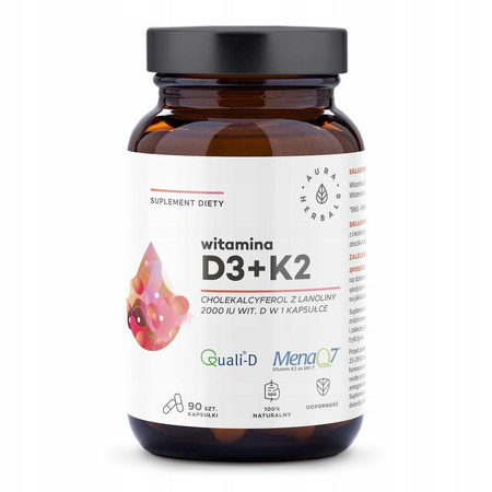 Witamina D3 2000 IU + K2 suplement diety 90 kapsułek
