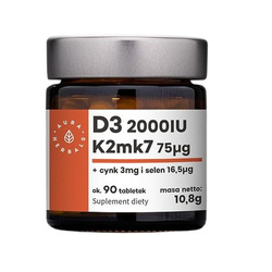 Witamina D3 2000 IU + K2 + Cynk + Selen suplement diety 90 tabletek