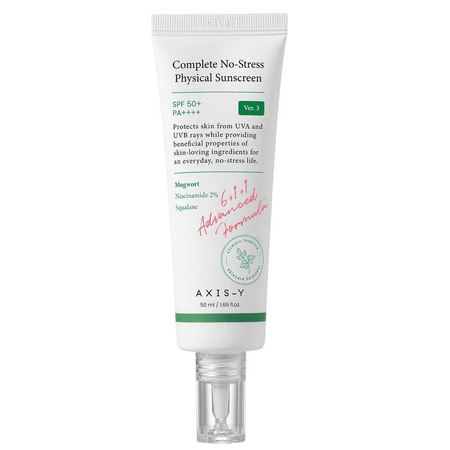 AXIS-Y Complete No-Stress Physical Sunscreen V.3 SPF50+/PA++++ krem do twarzy z filtrami fizycznymi 50ml
