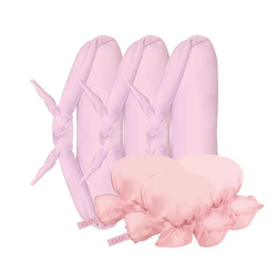 Glov CoolCurl Overnight Blowout wałki do kręcenia włosów na zimno 3szt + Mini satynowe czepki 3szt Pink