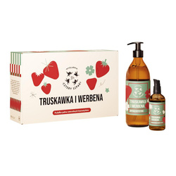 Truskawka i Werbena zestaw olejek do masażu 100ml + mydło w płynie 500ml