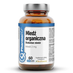 Miedź Organiczna glukonian miedzi suplement diety 60 kapsułek