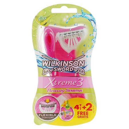 WILKINSON Xtreme3 Beauty Sensitive jednorazowe maszynki do golenia dla kobiet 6szt