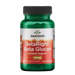Beta Right Beta Glucan 250mg suplement diety wspomagający układ odpornościowy i poziom cholesterolu 60 kapsułek