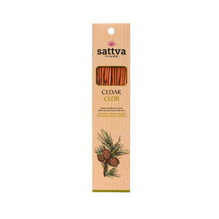 Sattva - Natural Indian Incense naturalne indyjskie kadzidełko Cedr 15szt