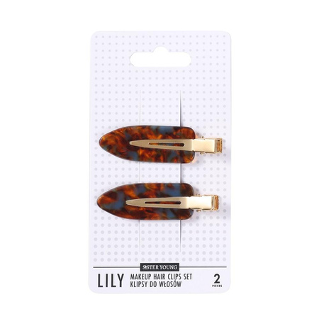 Sister Young Lily klipsy do włosów do makijażu Blue Coffee 2szt