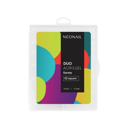 Duo AcrylGel formy do przedłużania paznokci 02 kwadrat 120szt