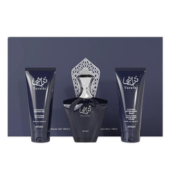 Afnan Turathi Blue Pour Homme zestaw woda perfumowana spray 90ml + żel pod prysznic 100ml + balsam po goleniu 100ml