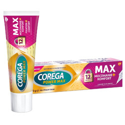 Power Max Mocowanie + Komfort krem mocujący do protez zębowych o neutralnym smaku 40g
