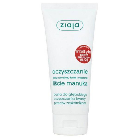 Ziaja Liście Manuka Oczyszczanie pasta do głębokiego oczyszczania twarzy przeciw zaskórniakom 75ml