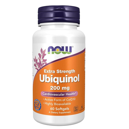 Now Foods Extra Strength Ubiquinol 200mg suplement diety 60 miękkich kapsułek