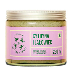 Mydlarnia Cztery Szpaki Rozświetlający peeling cukrowy Cytryna i Jałowiec 250ml