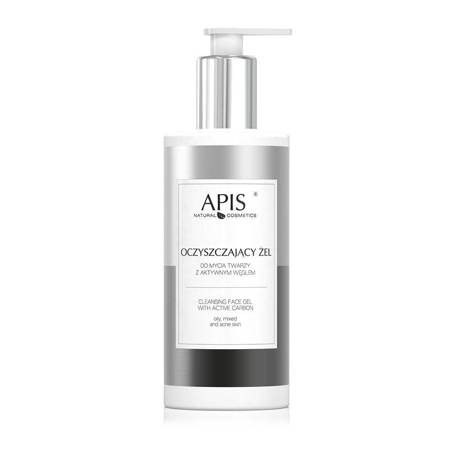 APIS - Oczyszczający żel do mycia twarzy z aktywnym węglem 300ml