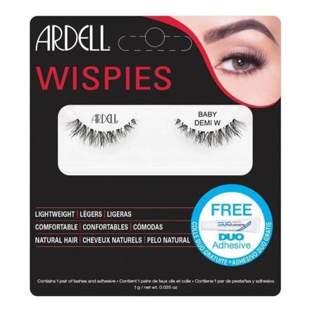 Ardell - Wispies Baby Demi sztuczne rzęsy Black + Duo Adhesive klej do rzęs 1g