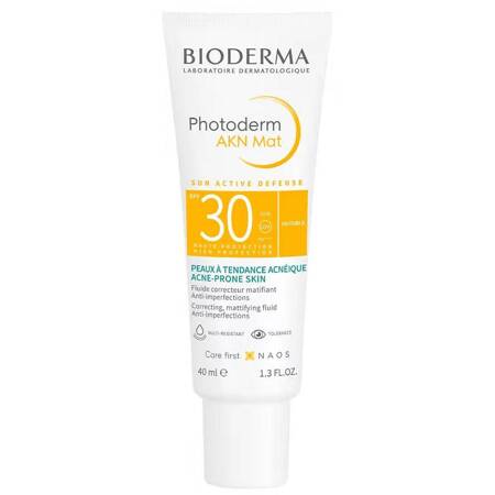 BIODERMA Photoderm AKN Mat SPF30 krem do skóry skłonnej do trądziku 40ml