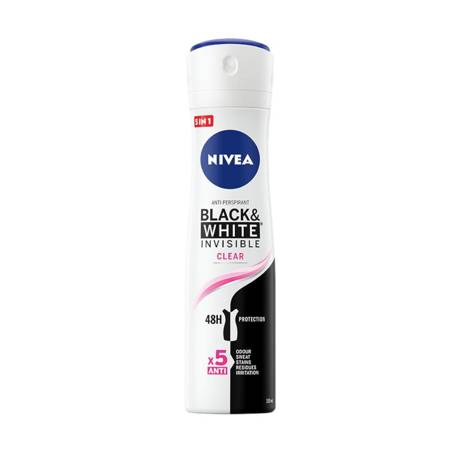 Black&White Invisible Clear antyperspirant spray 150ml