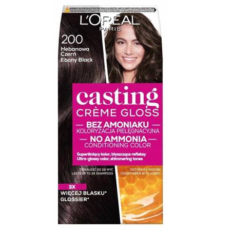 Casting Creme Gloss farba do włosów 200 Hebanowa Czerń