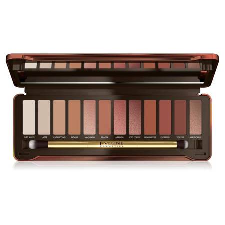 Eveline Cosmetics Charming Mocha Eyeshadow Palette paleta 12 cieni do powiek