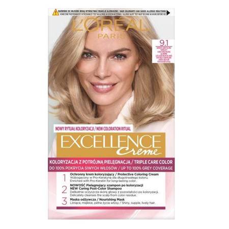 Excellence Creme farba do włosów 9.1 Bardzo Jasny Blond Popielaty