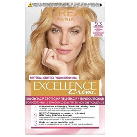 Excellence Creme farba do włosów 9.3 Bardzo Jasny Blond Złocisty