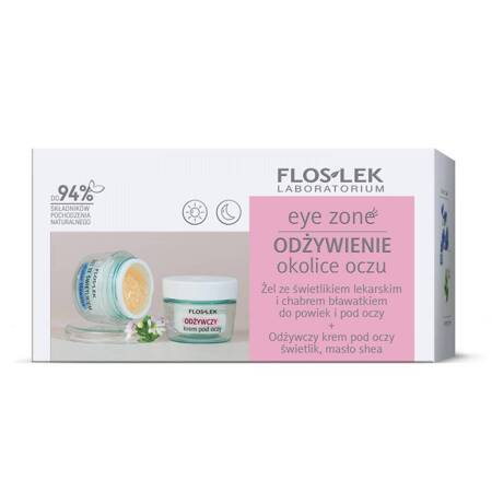 Eye Zone zestaw żel ze świetlikiem lekarskim i chabrem bławatkiem do powiek i pod oczy 10g + odżywczy krem pod oczy ze świetlikiem i masłem shea 15ml