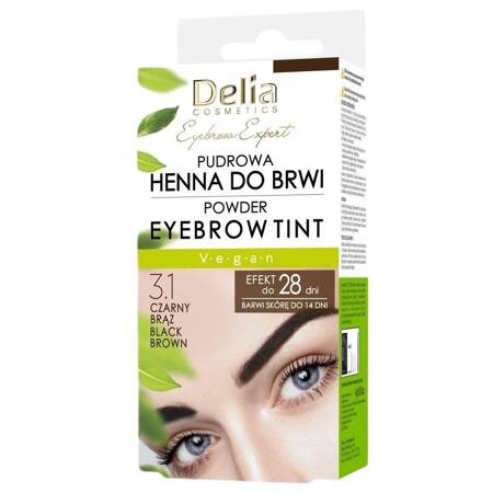 Eyebrow Expert pudrowa henna do brwi 3.1 Czarny Brąz 4g