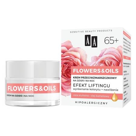 Flowers&Oils 65+ Efekt Liftingu krem przeciwzmarszczkowy na dzień i na noc 50ml