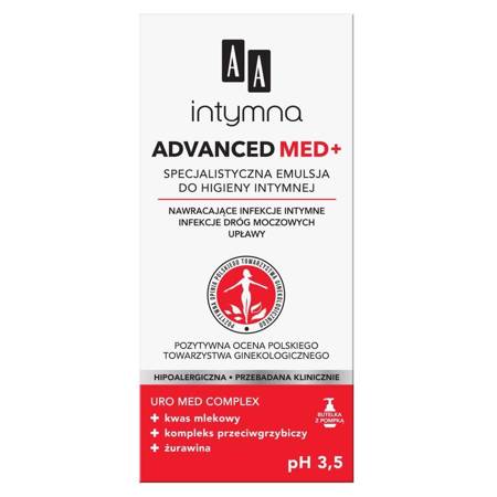 Intymna Advanced Med+ specjalistyczna emulsja do higieny intymnej pH 3.5 300ml