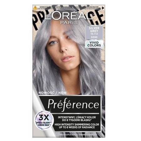 L'Oréal Preference Vivid Colors trwała farba do włosów 10.112 Silver Grey