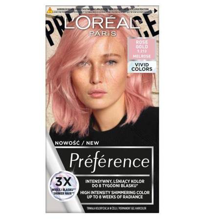 L'Oréal Preference Vivid Colors trwała farba do włosów 9.213 Rose Gold