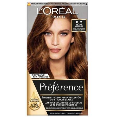 L'Oréal Preference farba do włosów 5.3 Virginia