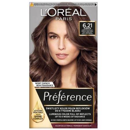 L'Oréal Preference farba do włosów 6.21 Zurich