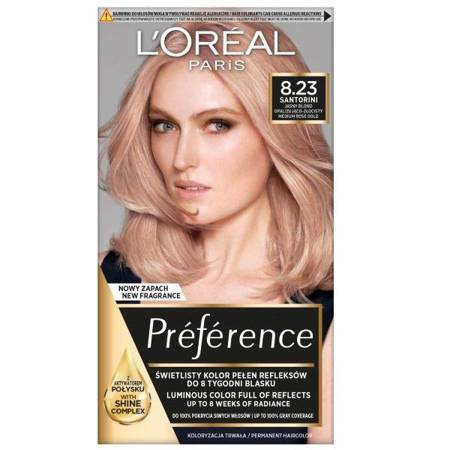 L'Oréal Preference farba do włosów 8.23 Medium Rose Gold