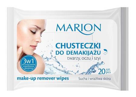 Make-up Remover Wipes chusteczki do demakijażu twarzy oczu i szyi  - sucha i wrażliwa skóra 20szt