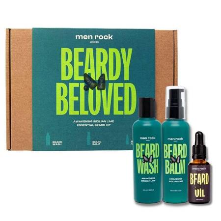 MenRock Beardy Beloved Awakening Sicilian Lime zestaw szampon do brody 100ml + balsam do brody 100ml + olejek do brody 30ml