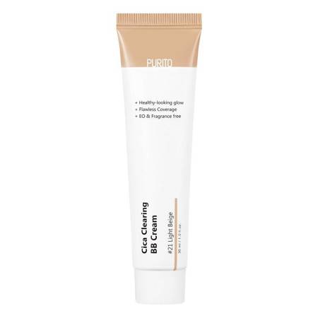 PURITO Cica Clearing BB Cream regenerujący krem BB z wąkrotą azjatycką #21 Light Beige 30ml