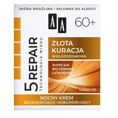 Technologia Wieku 5Repair 60+ Złota Kuracja nocny krem regenerująco-odbudowujący 50ml