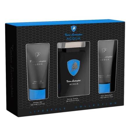 Tonino Lamborghini Acqua zestaw woda toaletowa spray 125ml + balsam po goleniu 100ml + żel pod prysznic 100ml