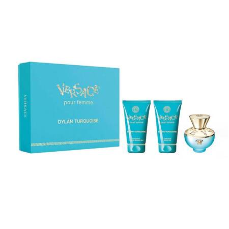 Versace Dylan Turquoise Pour Femme zestaw woda toaletowa spray 50ml + żel pod prysznic 50ml + balsam do ciała 50ml