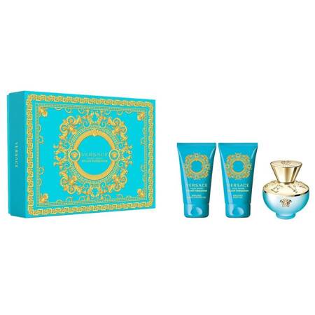 Versace Dylan Turquoise Pour Femme zestaw woda toaletowa spray 50ml + żel pod prysznic 50ml + żel do ciała 50ml