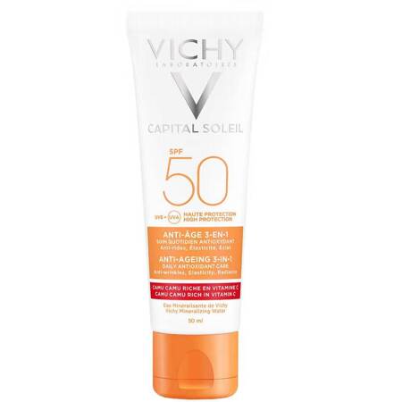 Vichy Capital Soleil krem przeciwstarzeniowy do twarzy 3w1 SPF50 50ml