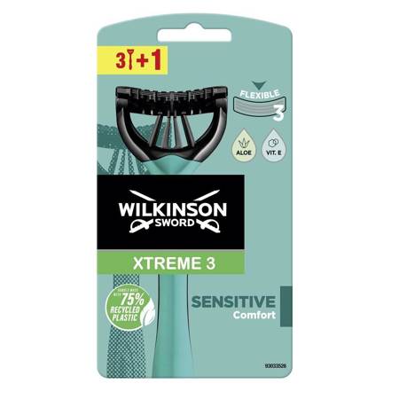 WILKINSON Xtreme3 Sensitive Comfort jednorazowe maszynki do golenia dla mężczyzn 4szt